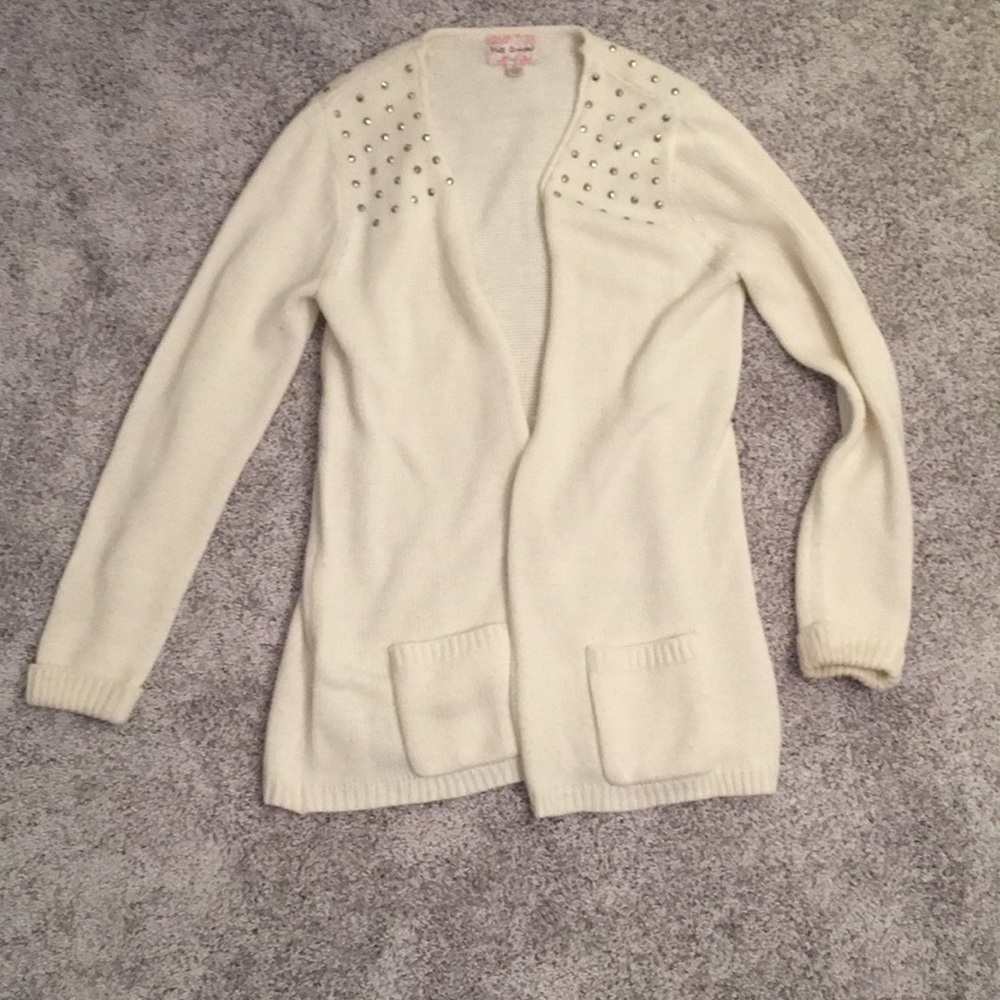 Studded White Cardigan